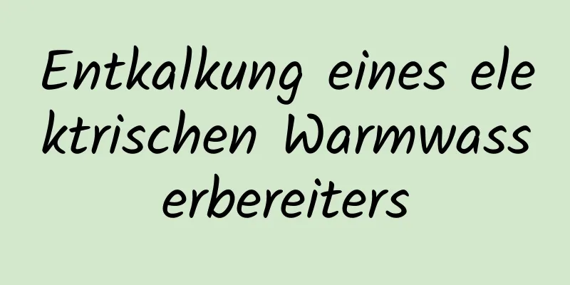 Entkalkung eines elektrischen Warmwasserbereiters