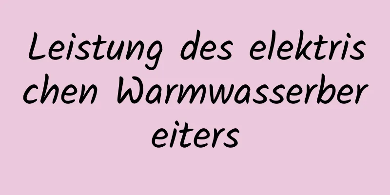 Leistung des elektrischen Warmwasserbereiters