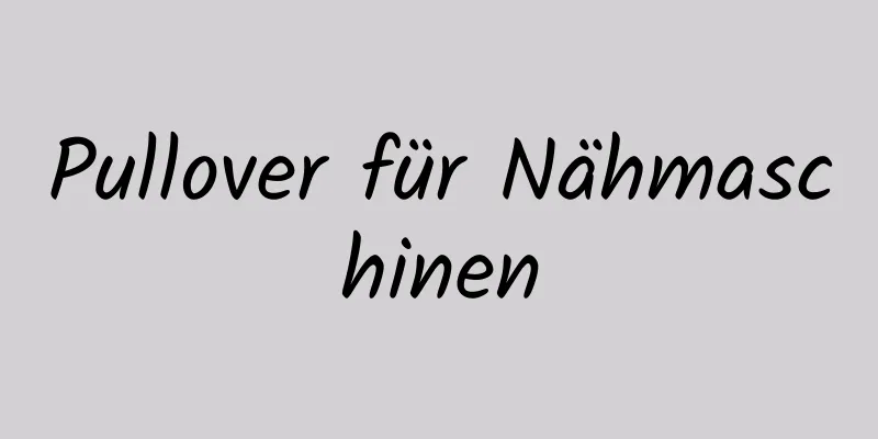 Pullover für Nähmaschinen