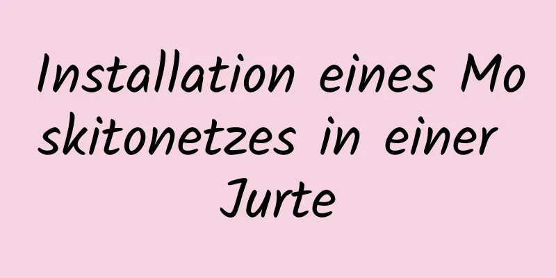 Installation eines Moskitonetzes in einer Jurte