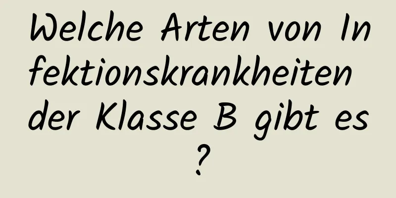 Welche Arten von Infektionskrankheiten der Klasse B gibt es?