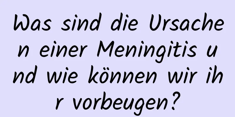 Was sind die Ursachen einer Meningitis und wie können wir ihr vorbeugen?