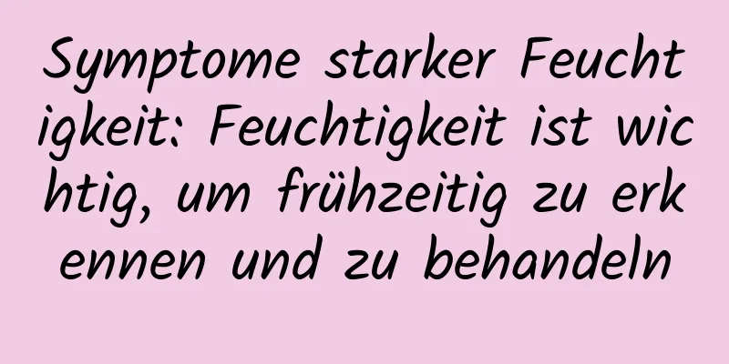 Symptome starker Feuchtigkeit: Feuchtigkeit ist wichtig, um frühzeitig zu erkennen und zu behandeln