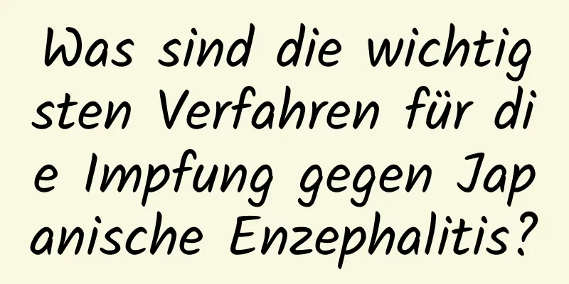 Was sind die wichtigsten Verfahren für die Impfung gegen Japanische Enzephalitis?