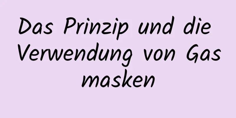 Das Prinzip und die Verwendung von Gasmasken