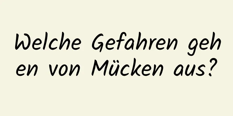 Welche Gefahren gehen von Mücken aus?